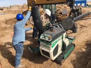 poly pipe construction in progress